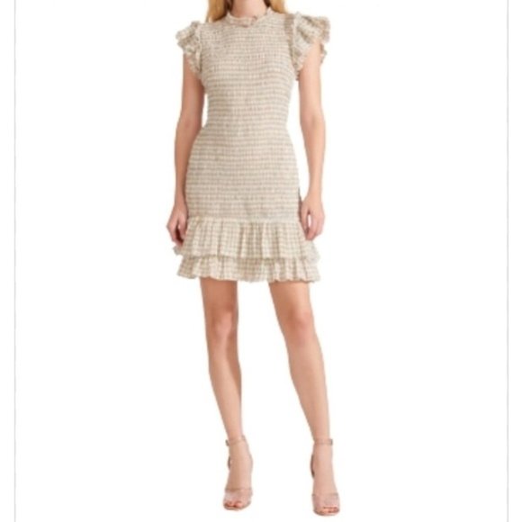 Veronica RUFFLE HEM CICI SMOCKED DRESS NEW W/TAG - Picture 2 of 14
